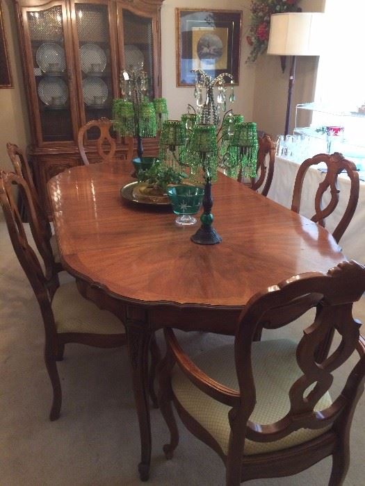 Dining table, 6 chairs, and matching china cabinet