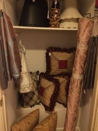 Fabric, decorative pillows, lamp shades