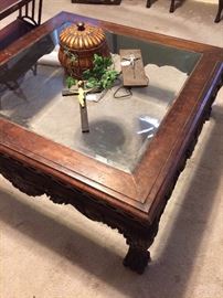 Glass top coffee table