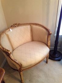 Elegant curved back antique chair