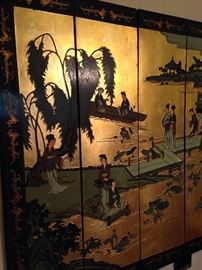 Four panel Asian screen
