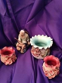 Decorative selections including an Asian mudman