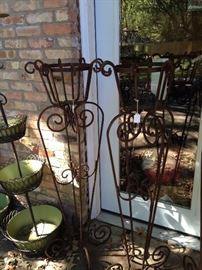 Two of four matching plant stands