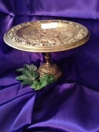 Antique bronze Tazza compote