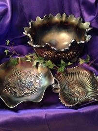 Carnival glass bowls