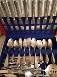 Assorted silver plate flatware