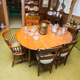 Solid Rock Maple Dining Table w/Drop Leaves and 2 Insert Leaves.  Fully Extends to 66"L x  42"W:    165.00