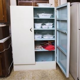 1950's Enamel Steel Cabinet.  Excellent Condition!  66"T x 31"W x 16"D:  225.00