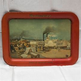 Budweiser King of Bottled Beer Advertisement Tray.  Copyright:  1940:  60.00