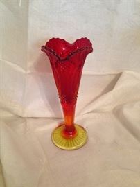 Carnival Glass Trumpet Vase.  10":  39.00