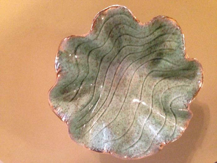 Fluted Ceramic USA Bowl.  73/4"W:    19.50