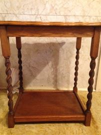 Barley Twist Side Table.  26"T x 23.5"W x 17.5"D:    90.00