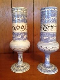 Italian Pottery Footed Vases:   19.50 ea.