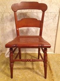 4 Antique 1910 Cherry Wood Kitchen Chairs.  3 of the 4 Chairs Needs New Caning.     375.00