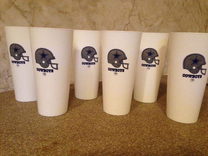 6 Vintage Dallas Cowboy Tumblers:  22.50