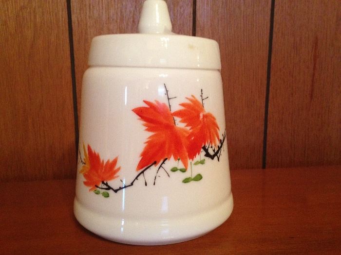 Hand Painted Glass Canister:  16.50