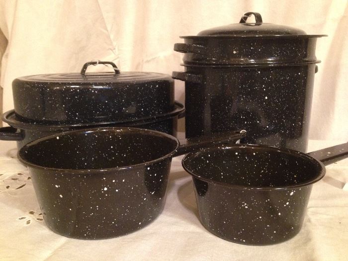 Speckled Enamel Cookware:  6.00-19.50