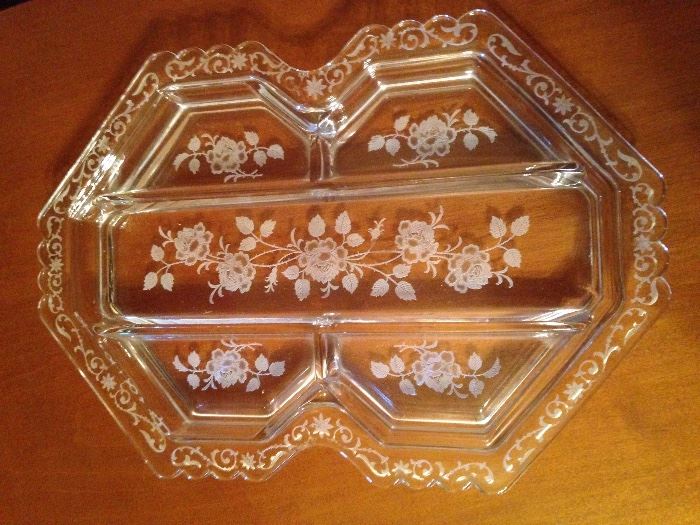 Etched Divided Serving Tray  13":  15.00