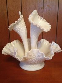 Milk Glass Epergne:  60.00