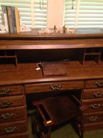 6 drawer Roll Top Desk.  43"T x 52"W x 22"D:  90.00