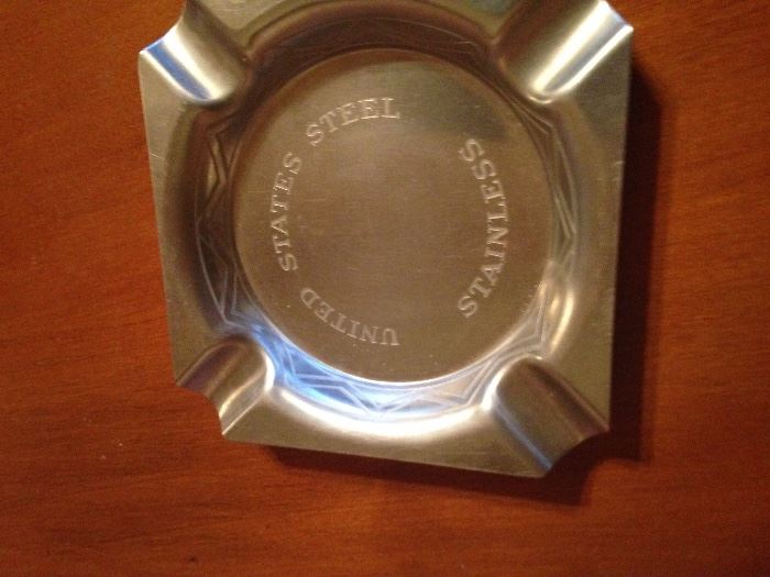 U.S. Steel Stainless Advertising Ashtray:  6.00