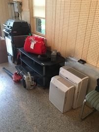 TV stand, sleeping bags, camping tables, air purifiers