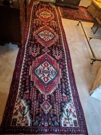 Vintage Persian Karache runner, hand woven, 100% wool face, measures 4' x 16'-1". 