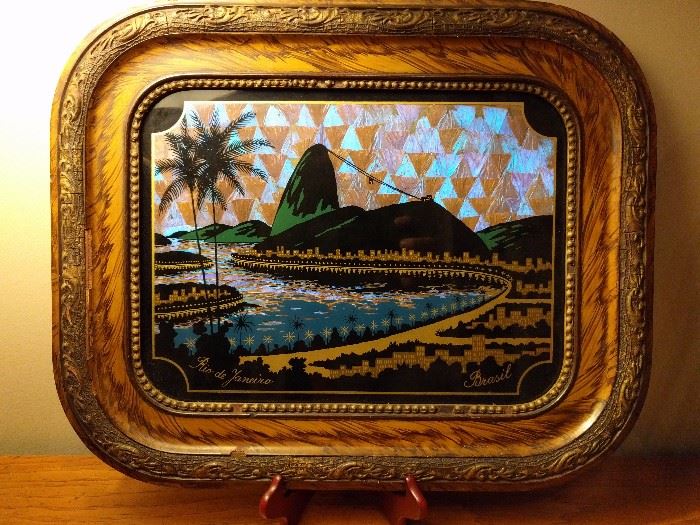 Love, love, love this vintage Rio de Janeiro butterfly wing tray!