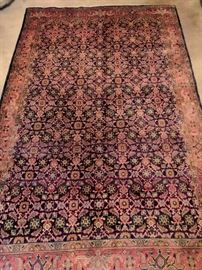 Vintage Persian Bijar rug, hand woven, 100% wool face, measures 6' 4" x 9' 7". 