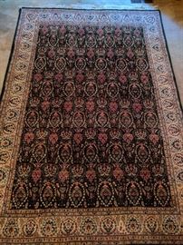 Vintage Persian rug, hand woven, 100% wool face, measures 6' 2" x 9' 3". 