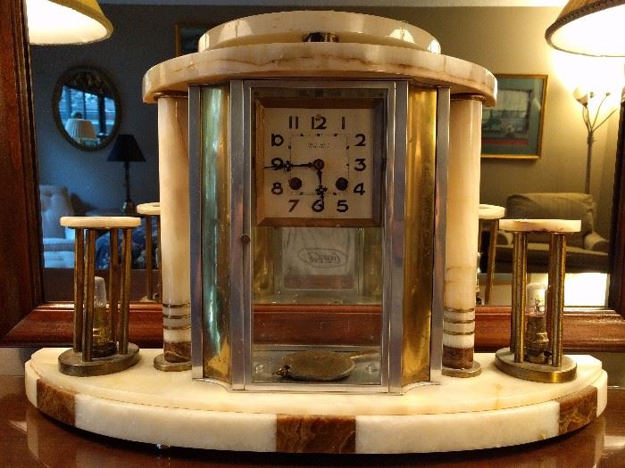 French Art Deco marble clock.