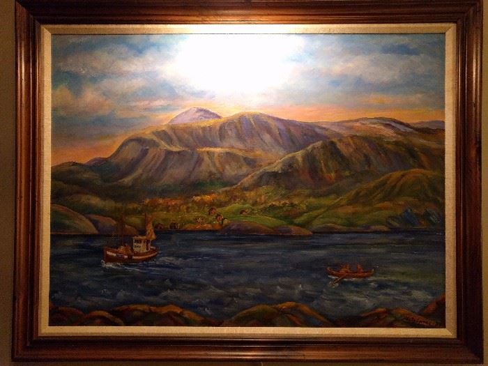 Original oil painting (with gallery light) by Norwegian artist, Kitty Soren.