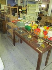 SOFA TABLE AND BOOKCASE