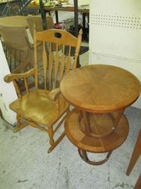 ROUND TABLES AND ROCKING CHAIR