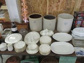 CROCKS AND SET OF CHINA