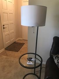 Brass and glass table /lamp.