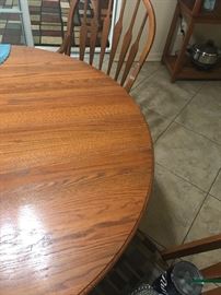 KITCHEN TABLE WITH LEAF AND SIX CHAIRS