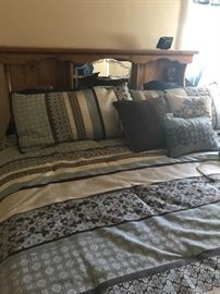 Vintage headboard with king size Tempur-pedic bed . Barely used and still has paperwork.