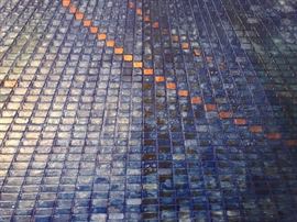 Original work of art by Jantje Visscher entitled; "Pyramid and Orbits" Acrylic 48x48. March 1990