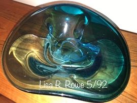 Original signed art glass by Lisa R. Rowe (May 1992)