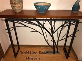 Stunning console/sofa table by Randall Henry Riemer, Metal Artist