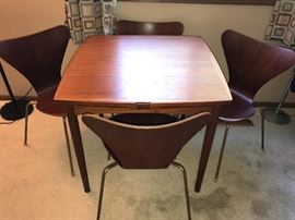 Danish chairs and game table by Illums Bolighus