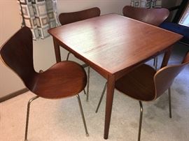 Danish chairs and game table  by Illums Bolighus