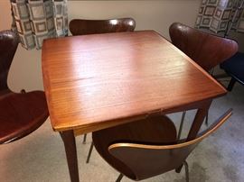 Danish Teak game table and chairs 