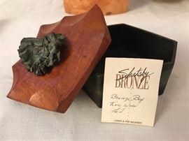 Shatsby Bronze Box with Rosewood Lid - modernist Chris and Pat Shatsby 