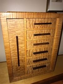 Hand-crafted jewelry chest by Tony Lydgate; Master Designer in Wood 