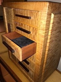 Hand-crafted jewelry chest by Tony Lydgate; Master Designer in Wood