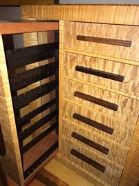 Hand-crafted jewelry chest by Tony Lydgate; Master Designer in Wood