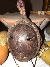 Hand crafted gourd rattle 