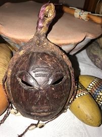 Hand crafted gourd rattle  (reverse side)